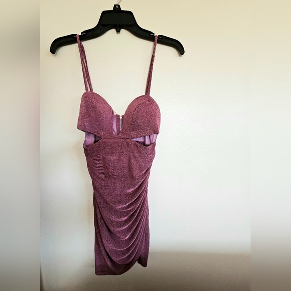 Showpo Muave Shiny Sexy Hot Dress - Picture 2 of 4